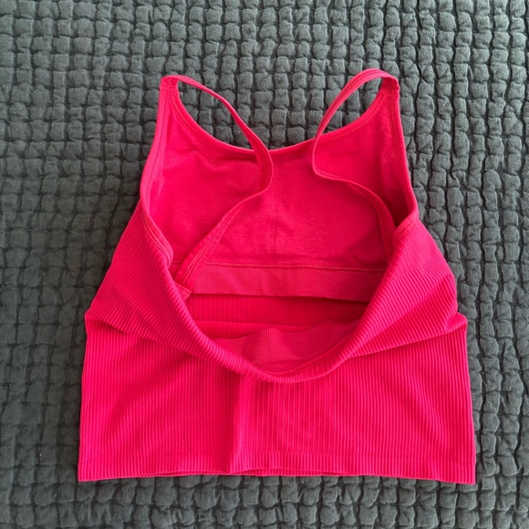 Lululemon Ebb to Street Scoop Cropped Tank in Hot Pink - Picture 5 of 7